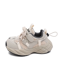 Нескользящие, износостойкие, дышащие, легкие, амортизирующие, детские кроссовки с низким верхом для повседневной носки., бежевый/желтый Budding