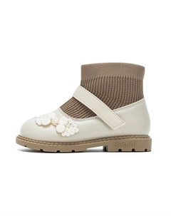 Детские кожаные ботинки для дошкольников, бежевый/хаки Ebmini