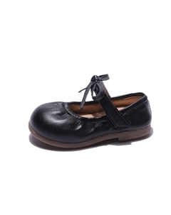 Низкие детские кожаные туфли для детей 3–7 лет, черный Tonybear