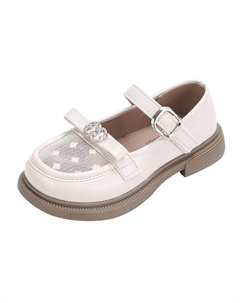 Детские кожаные туфли с анти-ударным эффектом, износостойкие, с отскоком, легкие, амортизирующие, низкие., экрю Qiquduck