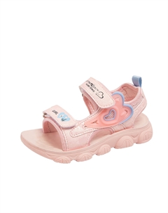 Детские сандалии с низким верхом, нескользящие, износостойкие, дышащие, легкие, амортизирующие, розовый Zhule