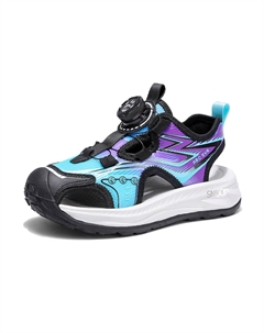 Детские сандалии с дышащей подошвой, противоскользящие, с амортизацией и средним голенищем, черный/фиолетовый Snoopy