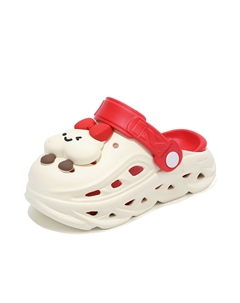 Детские противоскользящие, противоударные, износостойкие, дышащие, легкие, амортизирующие детские сабо, бежевый/черный Adoonga