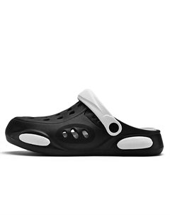 Подростковые, устойчивые к истиранию, дышащие, детские сабо с защитой от ударов, черный/белый Wooden houses