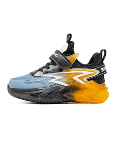 Легкие амортизирующие низкие детские кроссовки для повседневной носки, черный/желтый Bobdog