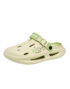 Детские сабо для подростков: нескользящие, износостойкие, упругие, дышащие, быстросохнущие, бежевый/зеленый Nezhachaohai