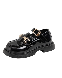 Детские кожаные туфли с противоскользящей подошвой, устойчивые к истиранию, дышащие, детские, черный Adoonga