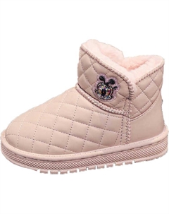 Противоскользящие и износостойкие теплые детские ботинки, розовый Bobdog