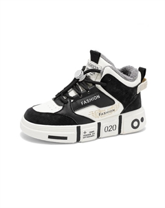 Нескользящие теплые высокие детские кроссовки для повседневной носки, бежевый/черный Tonybear