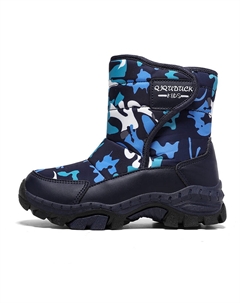Нескользящие теплые детские ботинки средней высоты, синий/белый Qiquduck