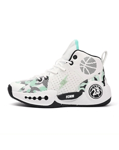 Нескользящие, легкие, амортизирующие, повседневные кроссовки средней высоты для детей, белый/зеленый Fcmm