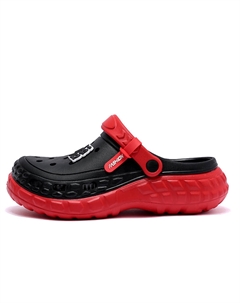 Детские шлепанцы для улицы из износостойкого материала EVA для подростков, черный/красный Kung fu partners