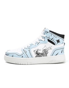 Износостойкие дышащие высокие детские кроссовки для скейтбординга для подростков, синий Kung fu partners