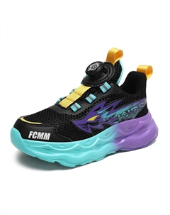 Нескользящие, износостойкие, дышащие низкие кроссовки для бега для детей, черный/фиолетовый Fcmm