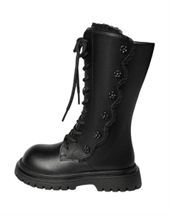 Детские кожаные ботинки для детей, черный Snoffy