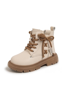 Детские кожаные ботинки для детей, бежевый Yuzhaolin