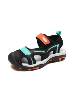 Сандалии детские, износостойкие, дышащие, нескользящие, низкие, черный/красный/оранжевый Fcmm