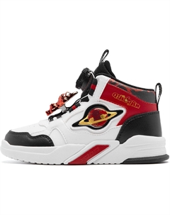 Детские кроссовки для скейтбординга с противоскользящей подошвой, износостойкие, белого и красного цвета, для детей 3–7 лет Qiaodan