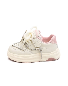 Нескользящие, легкие, амортизирующие, низкие детские кроссовки для скейтбординга, бежевый/розовый Budding