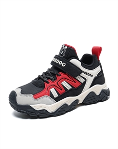 Нескользящие, противоударные, износостойкие, водостойкие, низкие детские кроссовки для повседневной жизни, черный/красный Bobdog