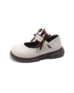 Нескользящие, легкие, амортизирующие, низкие кожаные туфли для детей, бежевый Fcmm