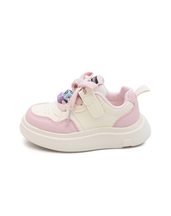 Детские кроссовки для скейтбординга с противоскользящей подошвой, легкие, амортизирующие, с низким верхом, бежевый/розовый Budding