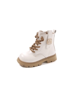 Высокие детские кожаные ботинки для детей, бежевый Tonybear