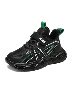 Дышащие детские кроссовки для бега, черный/зеленый Fcmm