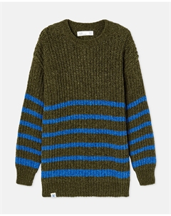 Однотонный свитер из шенилла с круглым вырезом для мальчиков, зеленый Kids el corte inglés