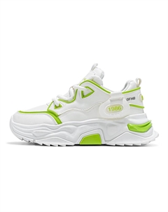 Износостойкие дышащие низкие кроссовки для увеличения роста для детей и подростков, белый/зеленый Kung fu partners