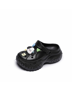 Подростковые, износостойкие, дышащие, противоскользящие, противоударные детские сабо, черный Wooden houses