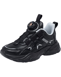 Нескользящие износостойкие низкие детские кроссовки для повседневной жизни, черный Abc-kids