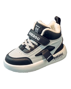 Нескользящие, износостойкие, дышащие, средней высоты, детские кроссовки для повседневной носки, черный/серый Bobdog