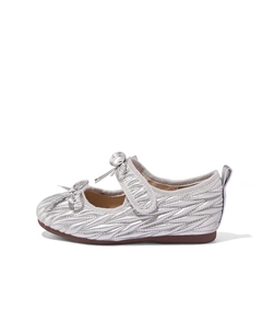 Низкие кожаные туфли ABC DOUKIDS для детей, серебряный Abcdoukids