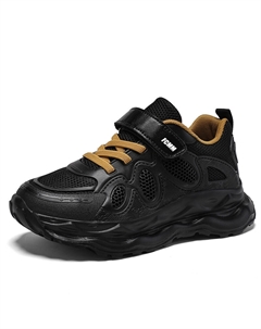 Износостойкие дышащие низкие кроссовки для бега для детей, черный/золотой Fcmm