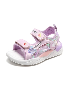 Нескользящие, износостойкие, легкие, амортизирующие, низкие детские сандалии для детей, фиолетовый Neon