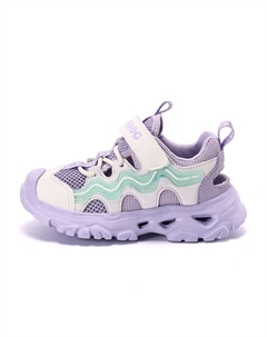 Детские сандалии с низким верхом, противоскользящие, с амортизацией отскока, дышащие, с балансировкой, белый/фиолетовый Bobdog