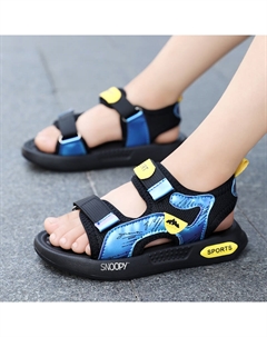 Детские сандалии с низким верхом, противоскользящие, устойчивые к истиранию и отскоку, черный/золотой Snoopy