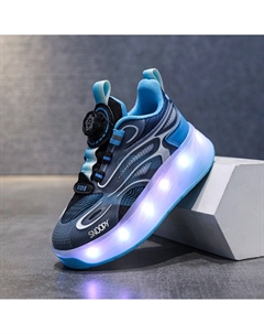 Нескользящие, устойчивые к истиранию, амортизирующие, дышащие, средней высоты, детские кроссовки для повседневной носки, черный/синий Snoopy