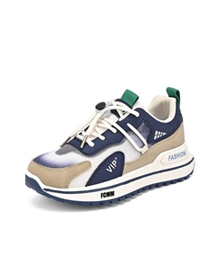 Нескользящие и износостойкие дышащие низкие повседневные кроссовки для детей, бежевый/синий Fcmm