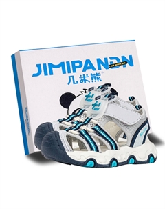 Нескользящие и дышащие детские сандалии для детей от 3 до 7 лет, серый/синий Jimixiong