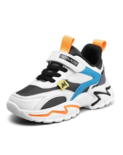 Нескользящие износостойкие низкие детские кроссовки для повседневной носки, черный/оранжевый Firs kids