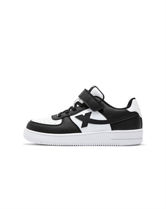 Антискользящие износостойкие низкие скейтерские кроссовки Black White детские Xtep