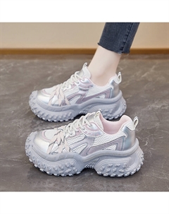 Повседневные детские кроссовки для подростков с увеличенной высотой, противоскользящей подошвой, устойчивостью к истиранию и дышащим верхом, серый/розовый Firs kids