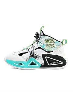 Противоскользящие и износостойкие, легкие, амортизирующие детские кроссовки для бега, белый/зеленый Yuzhaolin