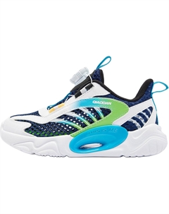 Нескользящие износостойкие низкие детские кроссовки для повседневной носки для детей от 3 до 7 лет, синий/белый Qiaodan