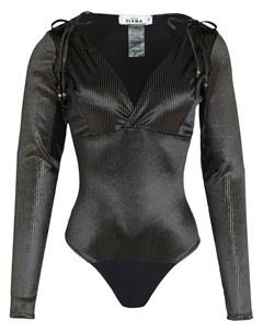 Боди с V-образным вырезом, черный Amir slama