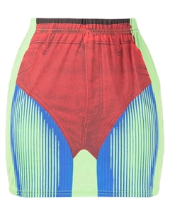 Юбка мини Janty с эффектом тромплей, зеленый Y / project