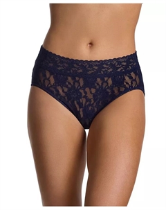 Женские фирменные кружевные трусики-слипы на французском языке, синий Hanky panky