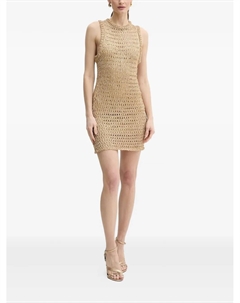 Платье без рукавов из металлизированного трикотажа, коричневый Simona corsellini